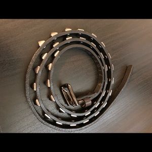 Studded Italian leather belt